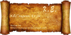 Könyves Erik névjegykártya